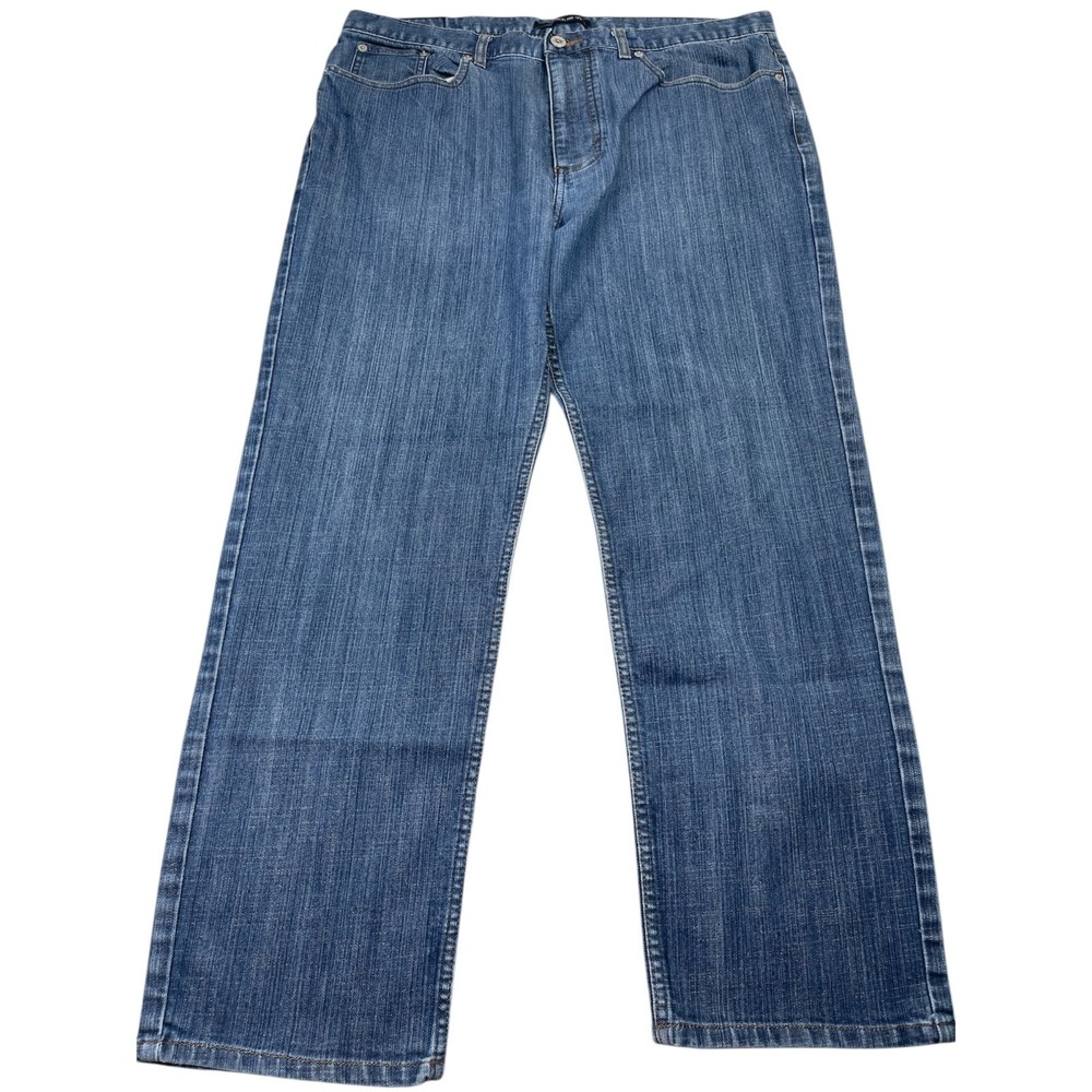 Axist Jeans Mens 38 x 30 Blue Denim Cotton Stretch Pockets Mid-Rise Straight Leg